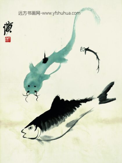 齐白石 鱼虾册页鳊鱼青鲶细鱼.jpg