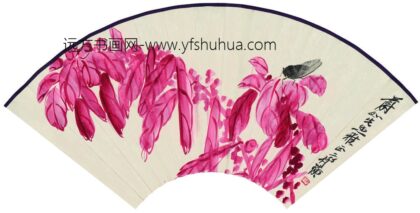 齐白石 鸣蝉老少年图扇纸本.jpg