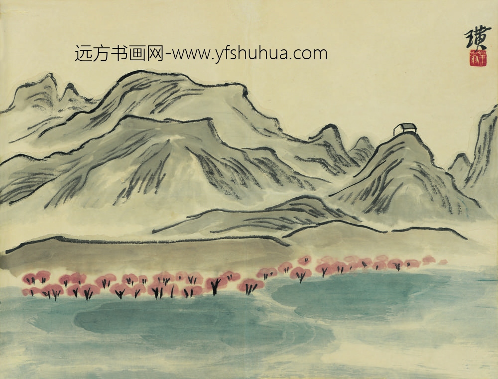 齐白石借山图册（开） ()