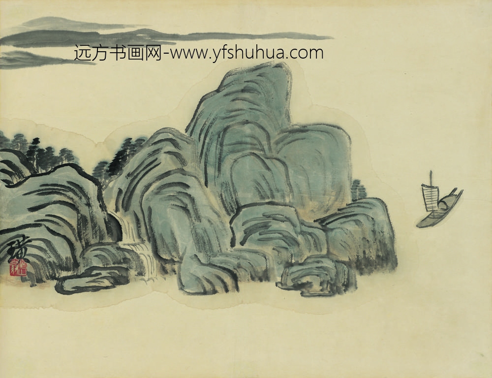 齐白石借山图册（开） ()