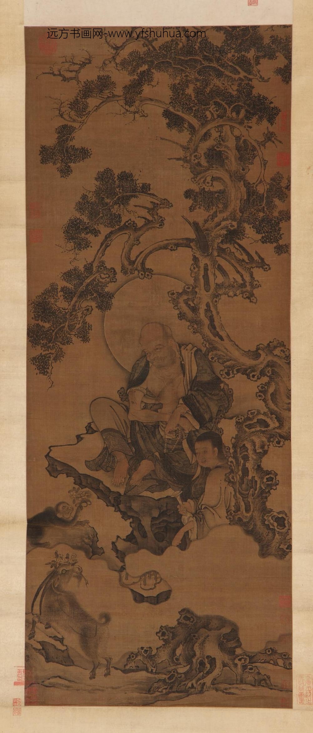 LH-罗汉侍童图--美国弗利尔美术馆