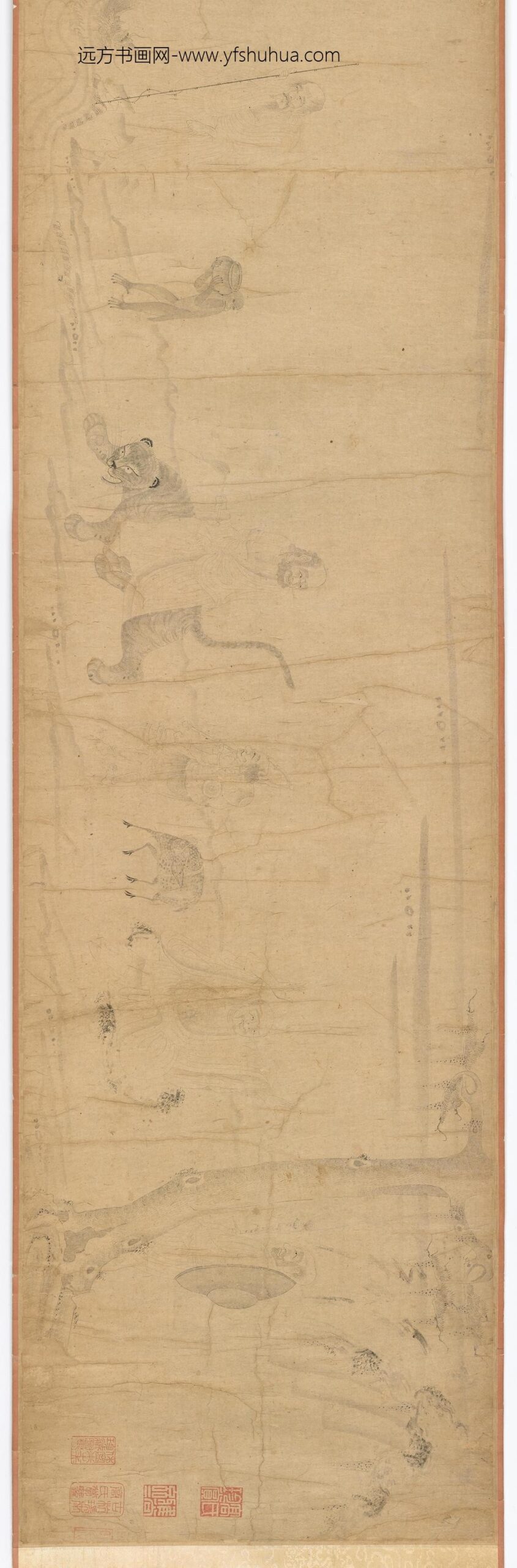 SB-李公麟-十八罗汉渡海图--美国弗利尔美术馆_