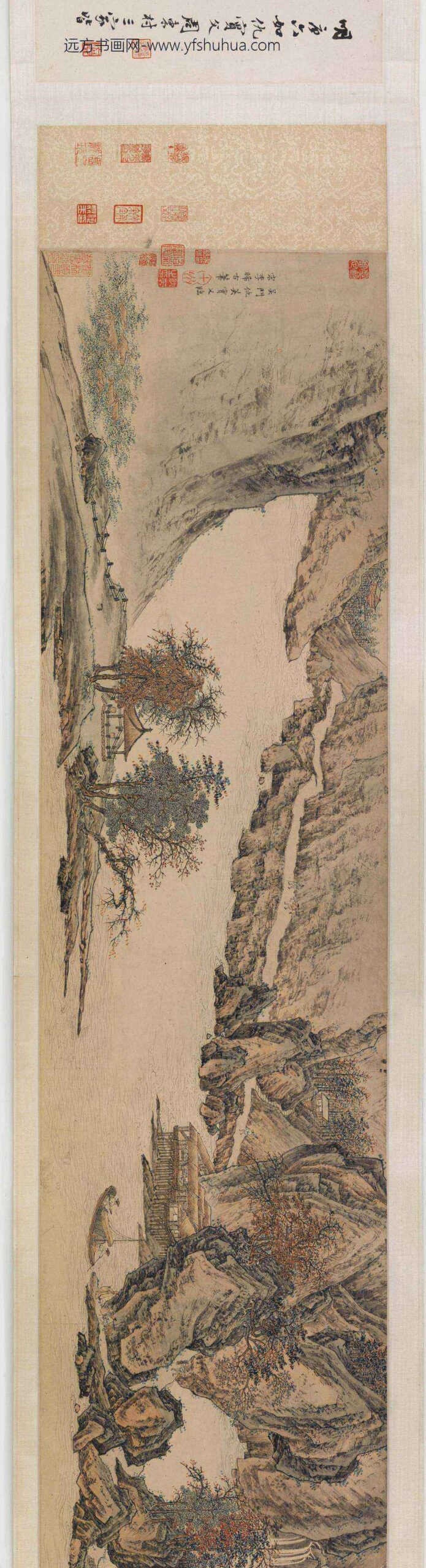 仇英_仿李唐晞古山水图卷_