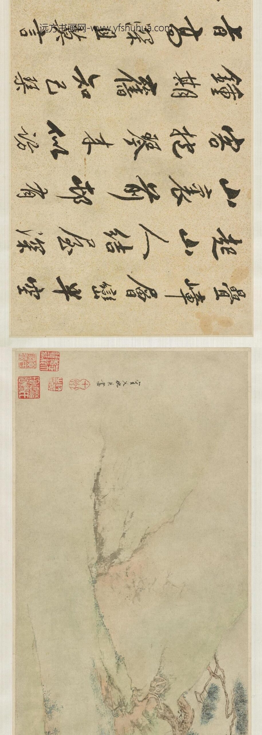 仇英_松下抚琴图卷_