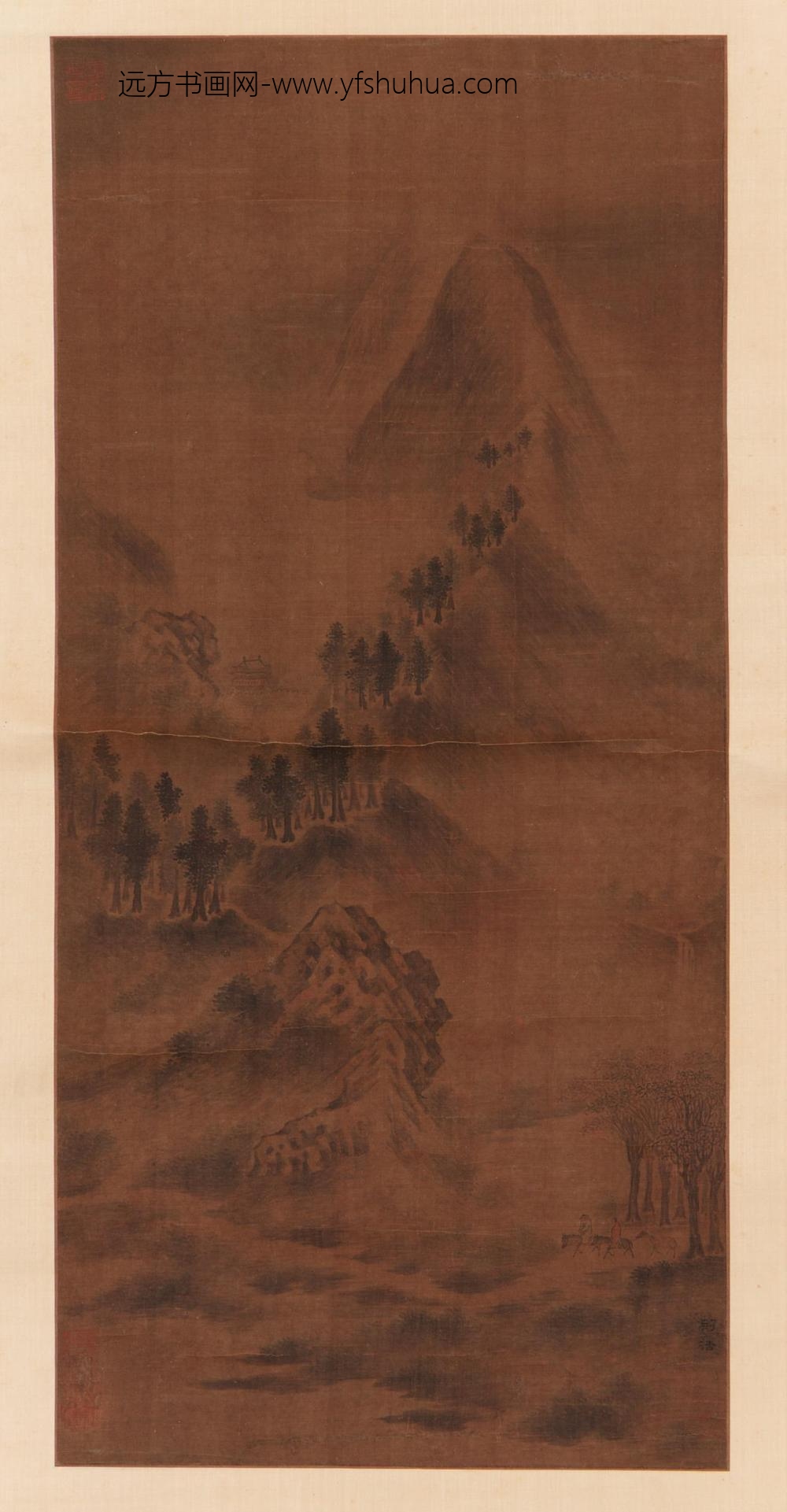 佚名_峰峦树影幽谷图