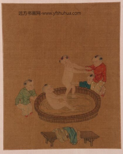 佚名 清五童戏水图册页.jpg