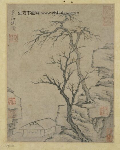 倪瓒 寒林茅屋图.jpg