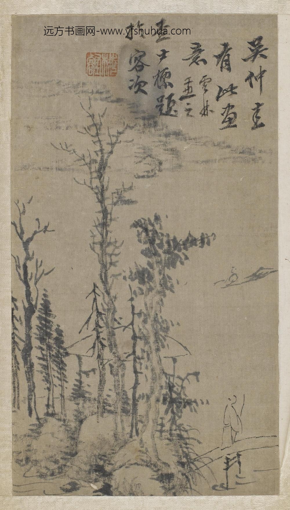 倪瓒_山水册页八开_