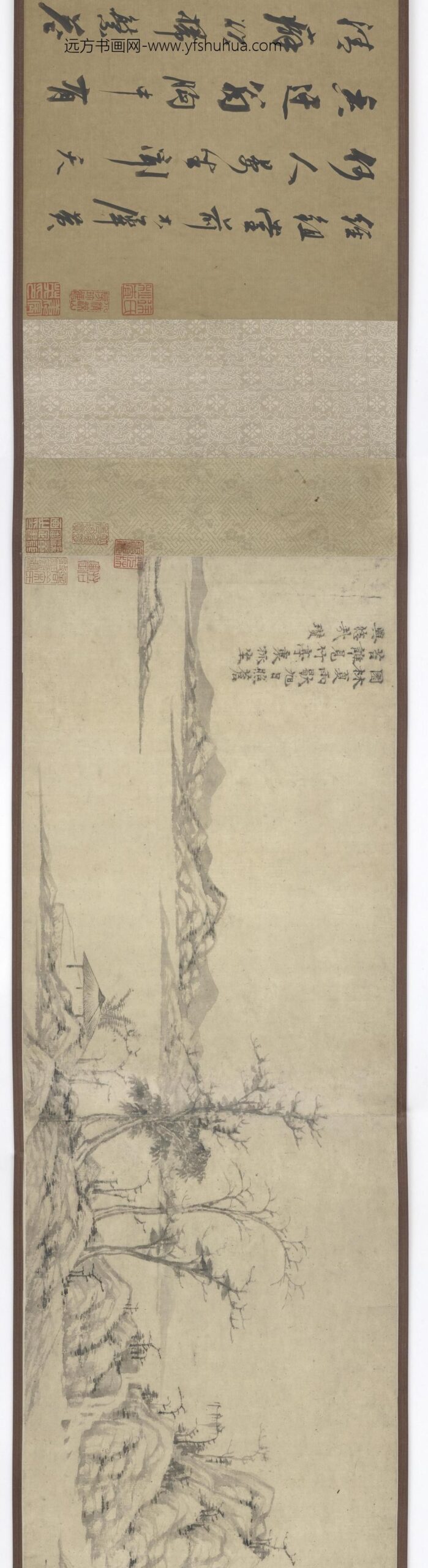 倪瓒_秋林野兴图卷真迹_