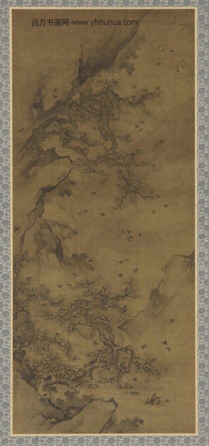傅文用 崖畔栖禽图.jpg