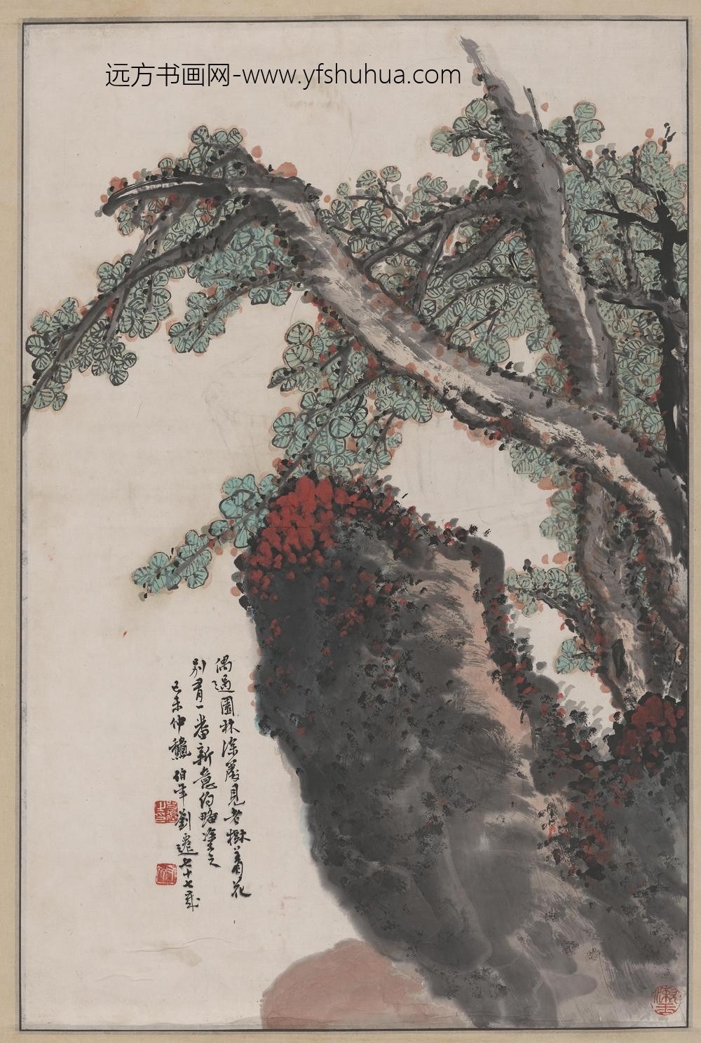 刘伯年_柏树图轴
