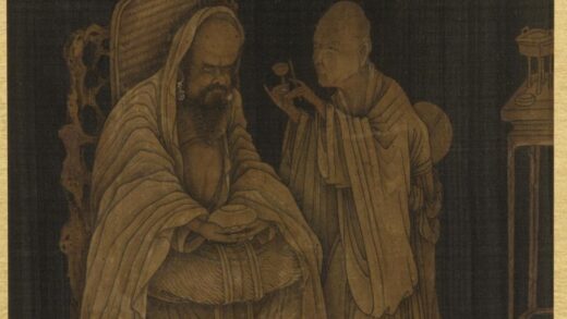 刘华良 坐椅罗汉侍立图.jpg