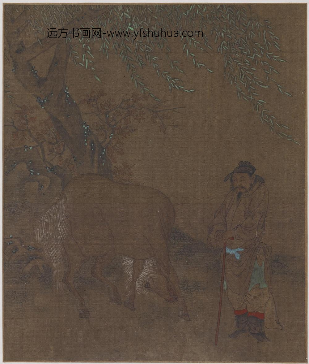 南唐后主李煜_柳下奚马图