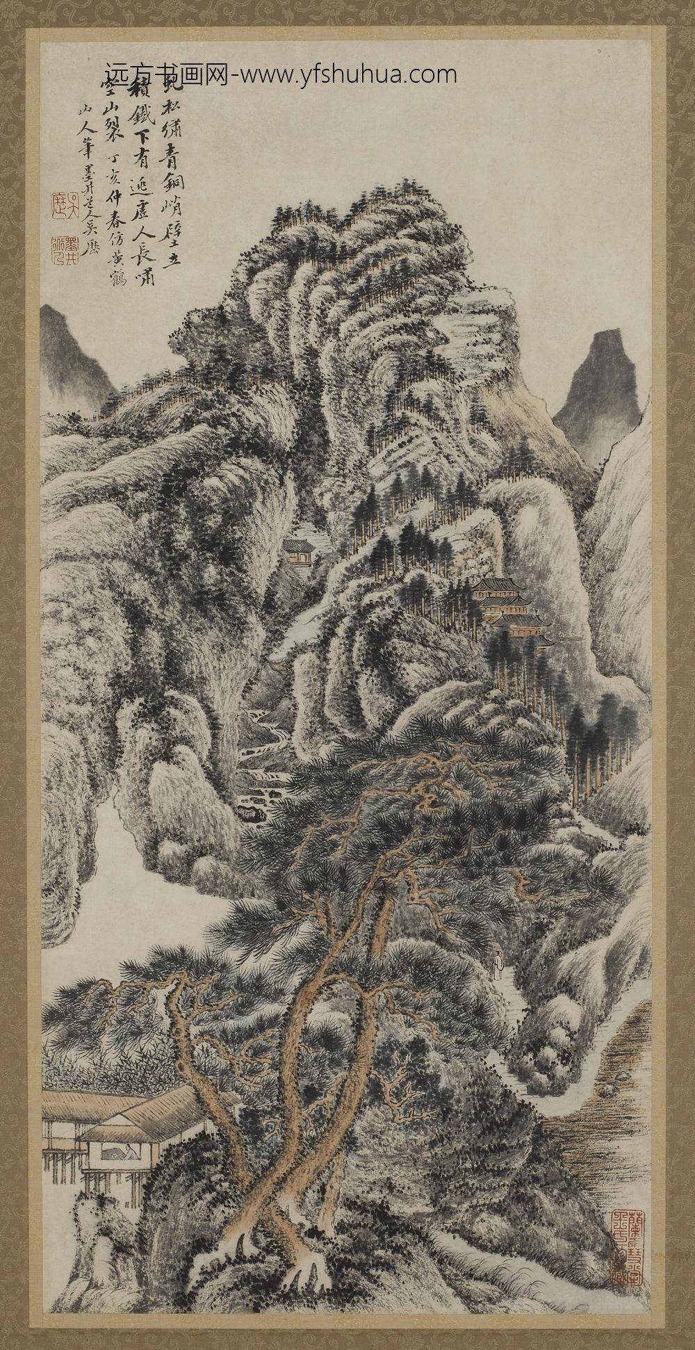 吴历_仿王蒙山水
