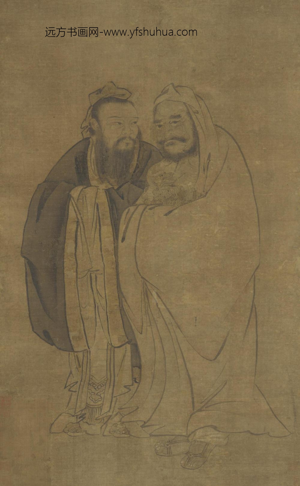 吴道子_孔释抱麒麟图