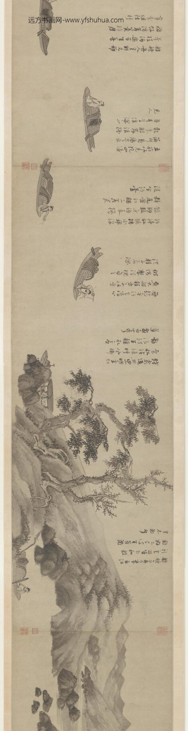 吴镇_仿荆浩渔父图卷_