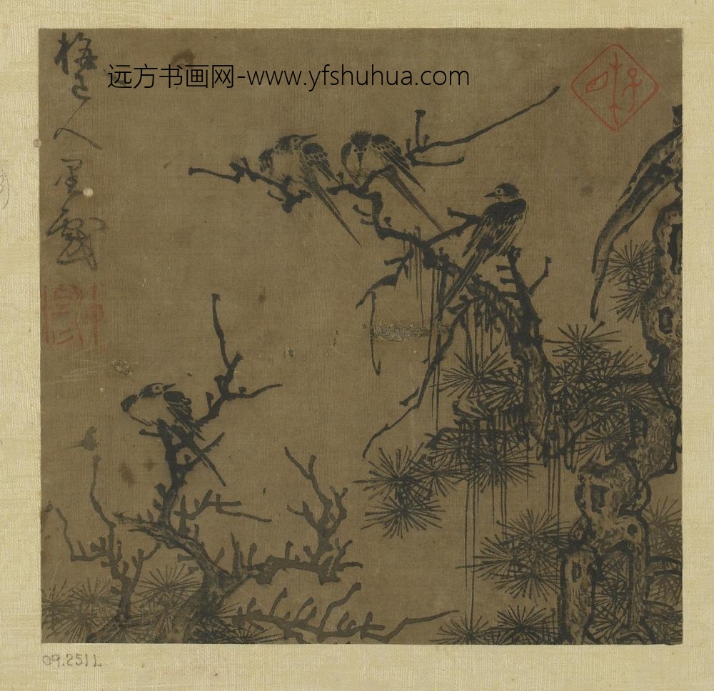 吴镇_松禽图