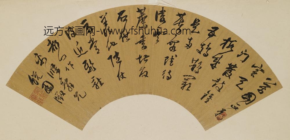 吴麟征_草书都门作扇面