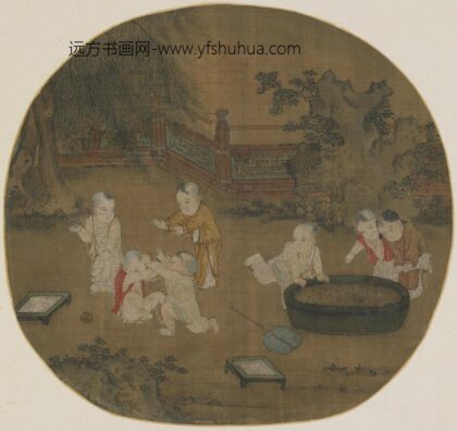周文矩 庭院婴戏图册页.jpg