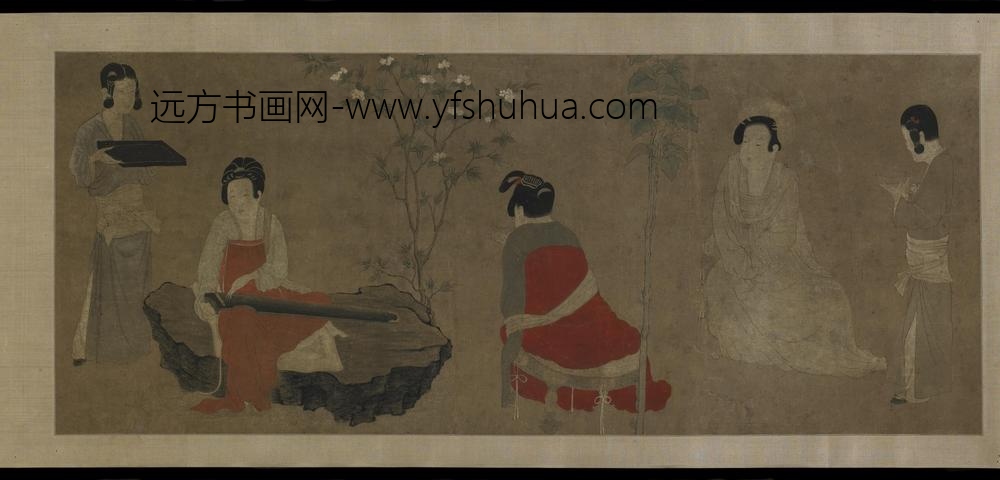 周昉_仕女调琴图