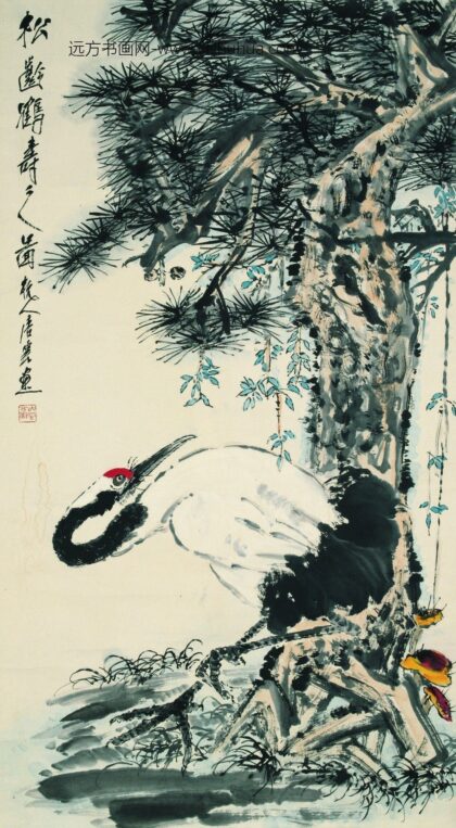 唐云 松龄鹤寿.jpg
