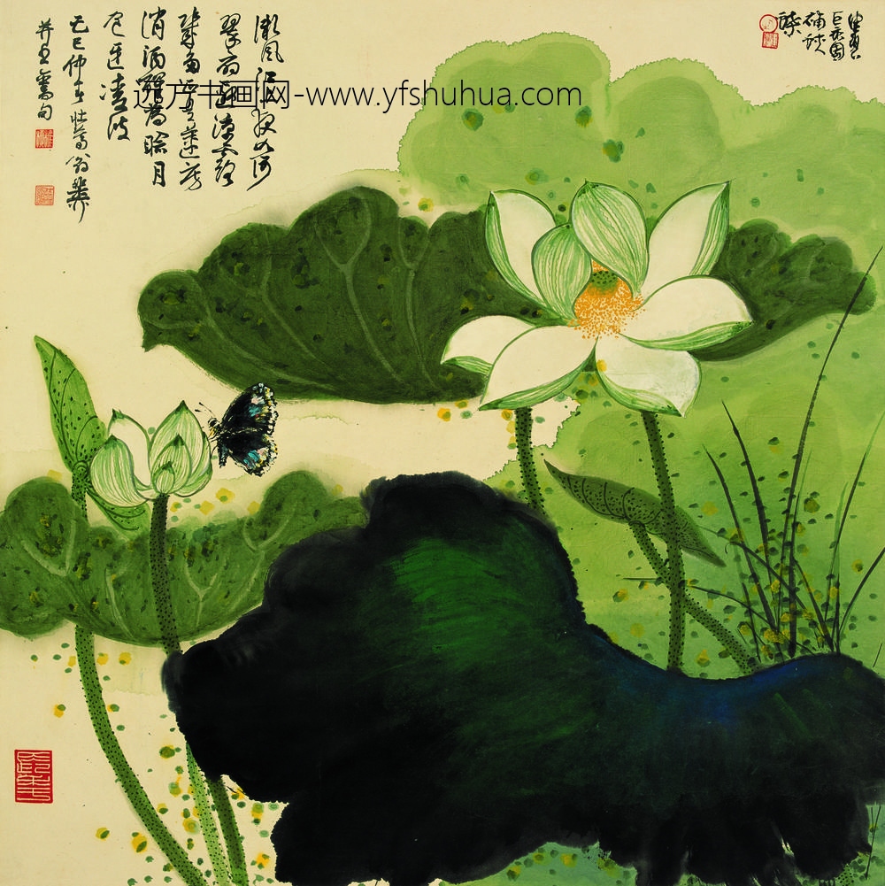 唐云_荷花蝴蝶