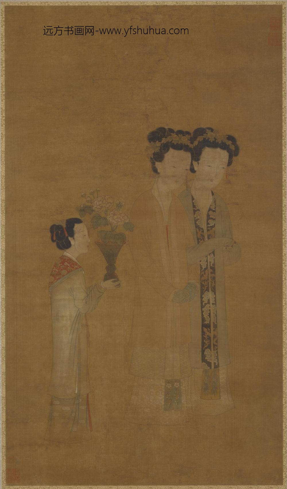 唐寅-伯虎_仕女侍从图
