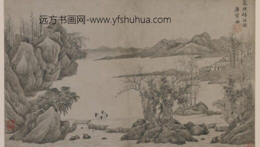 唐寅 伯虎 暮樵归僧图.jpg