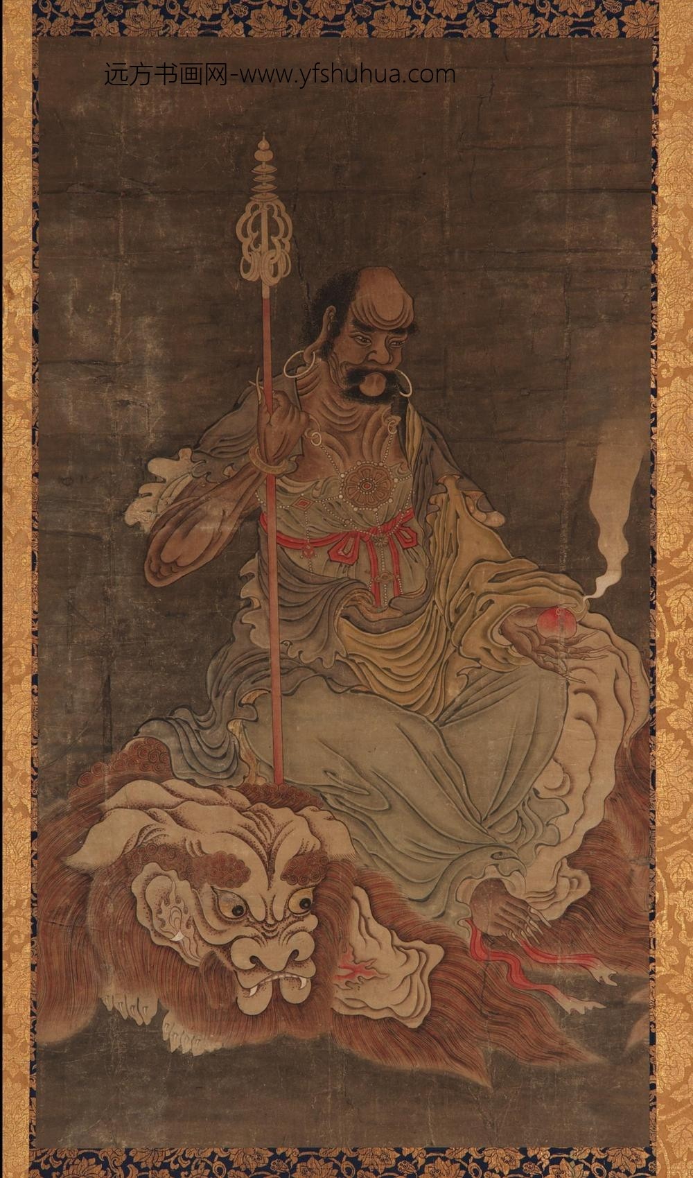坐狮罗汉图