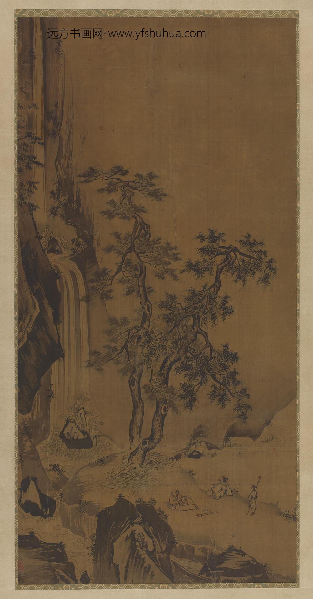 夏圭（珪）_听琴观瀑图轴