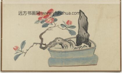 孙克弘 盆植山茶湖石图.jpg