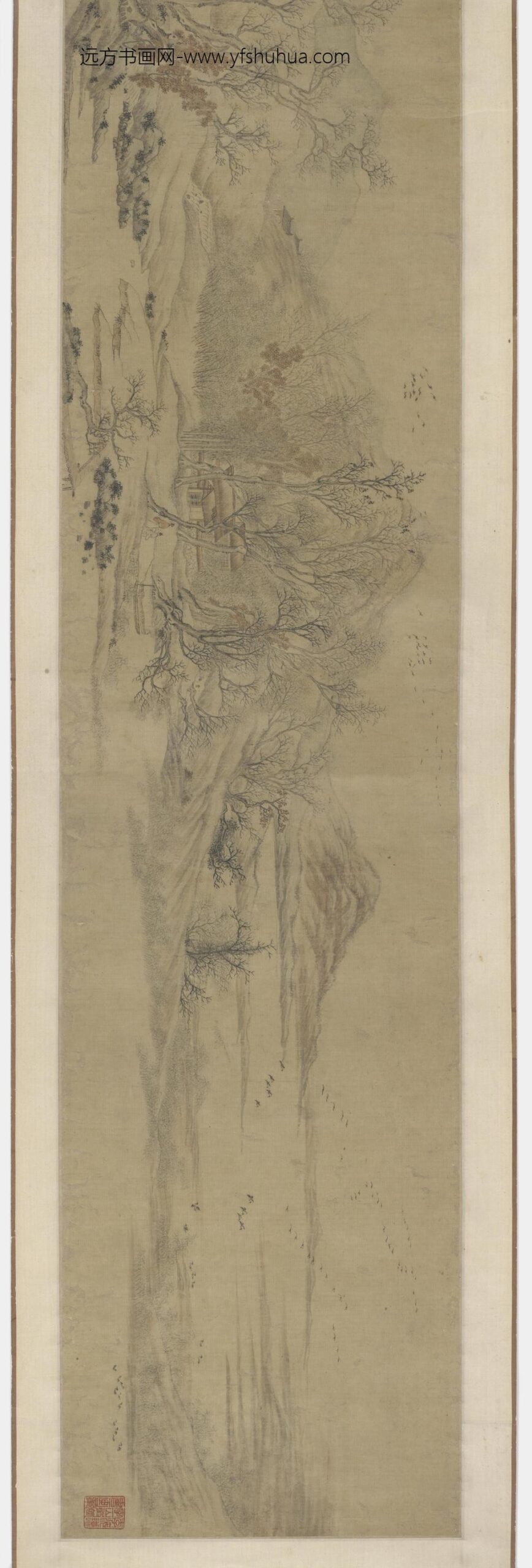 孙枝_秋景山水图卷_