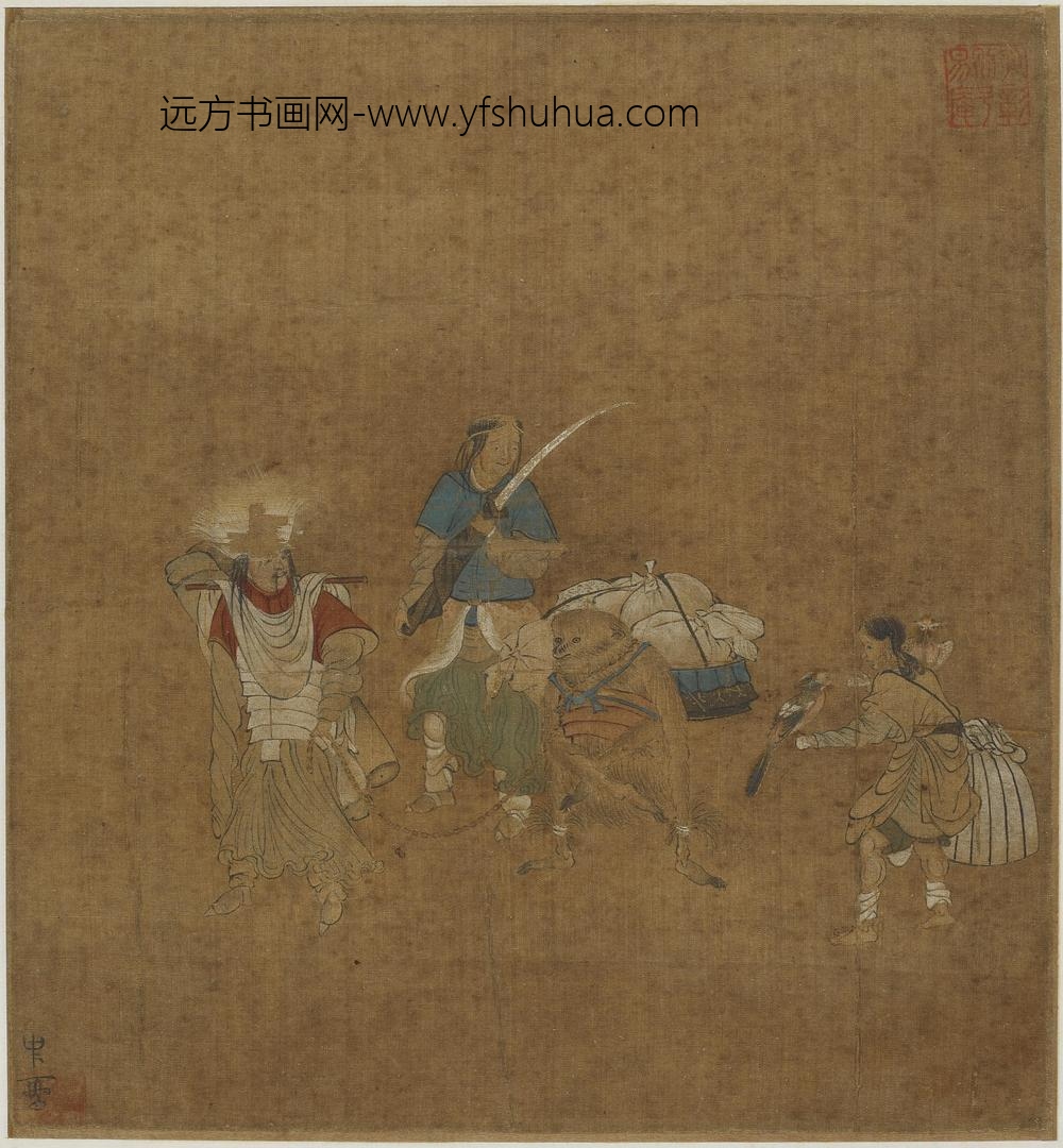 弄禽耍猿杂戏图