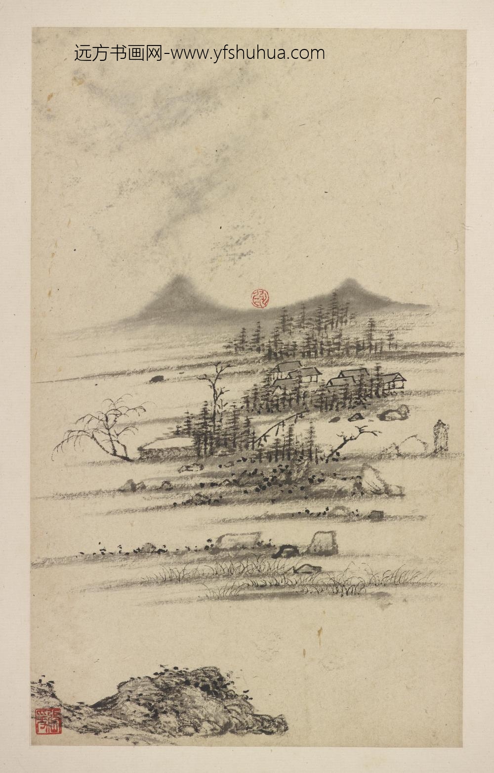 弘仁_沣川山水册-水乡