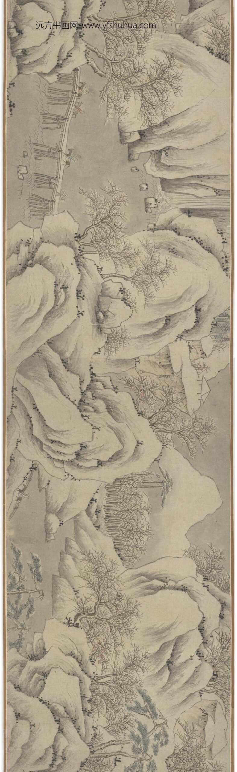 张宏_冬山行旅图_