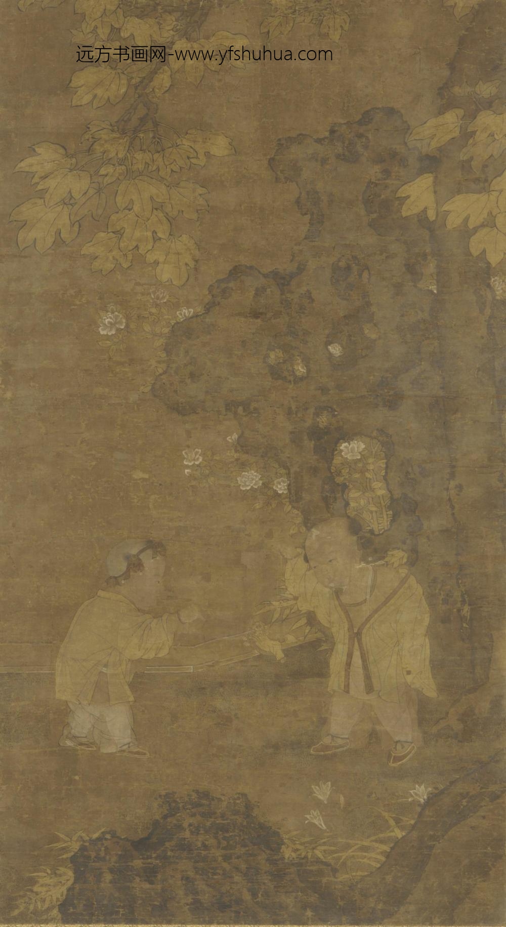 张萱_双童戏狮图