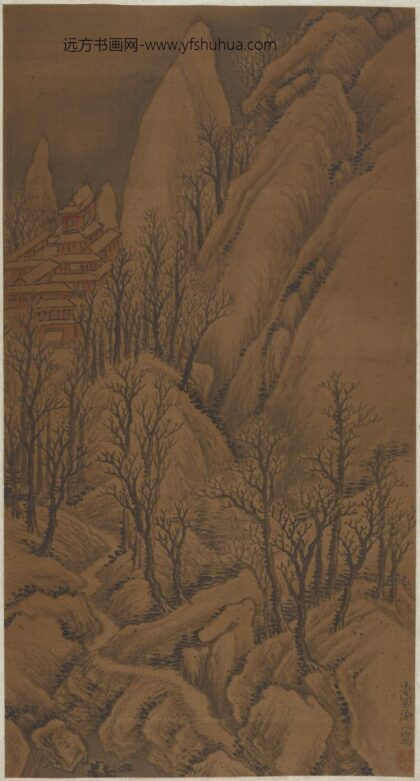 方从义 冬山古寺图.jpg