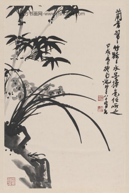 施南池 墨竹图轴.jpg