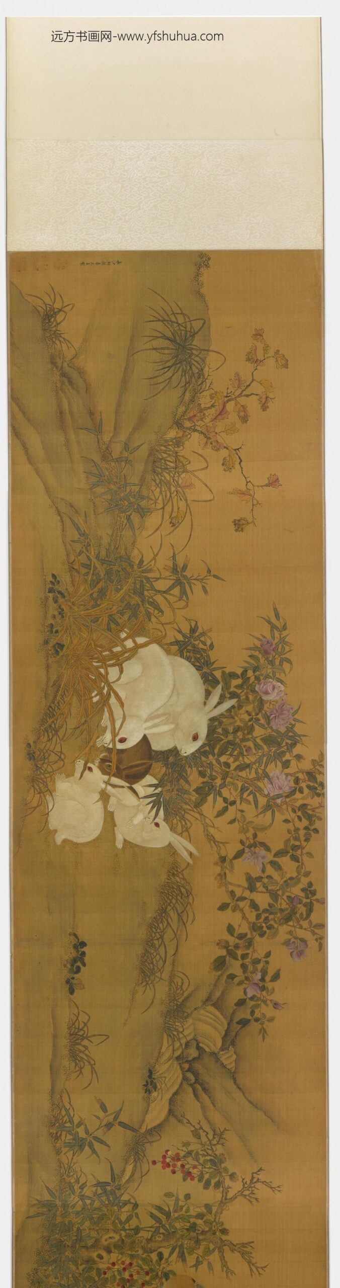易元吉_花鸟蔷薇兔果图_