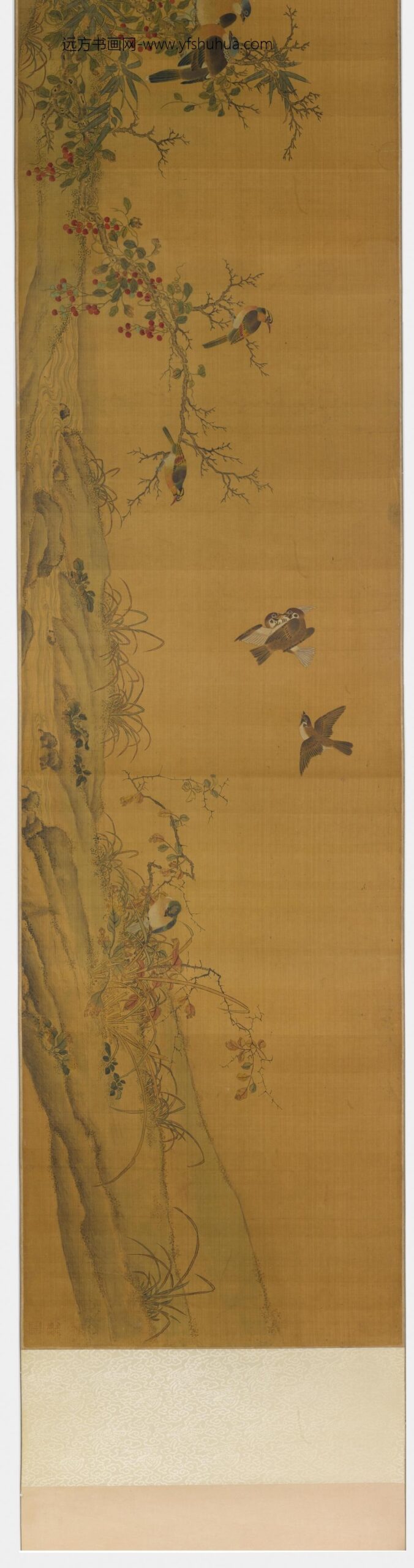易元吉_花鸟蔷薇兔果图_
