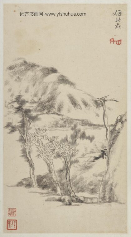 朱耷 仿北苑山水图册页.jpg