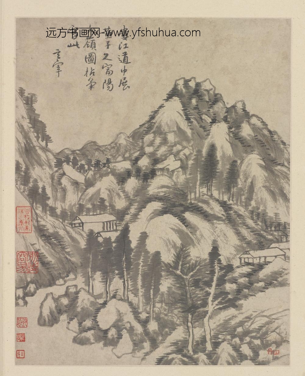 朱耷_抚董其昌《临古山水》(册页)