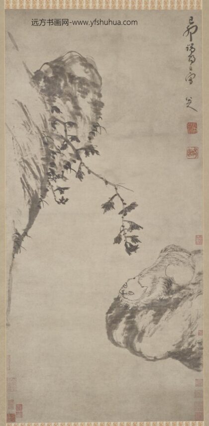 朱耷 艾虎图轴.jpg