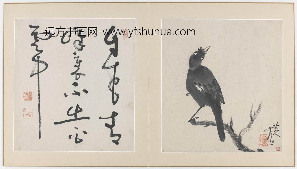 朱耷_花鸟虫鱼图册(十一开)_