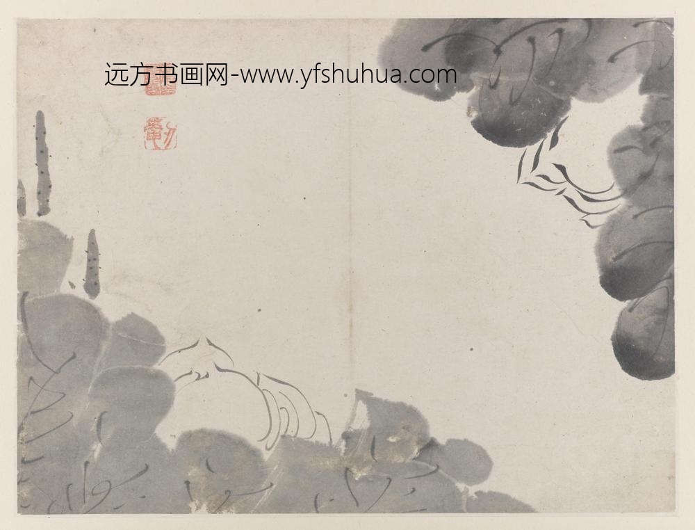 朱耷_荷花图册八开_
