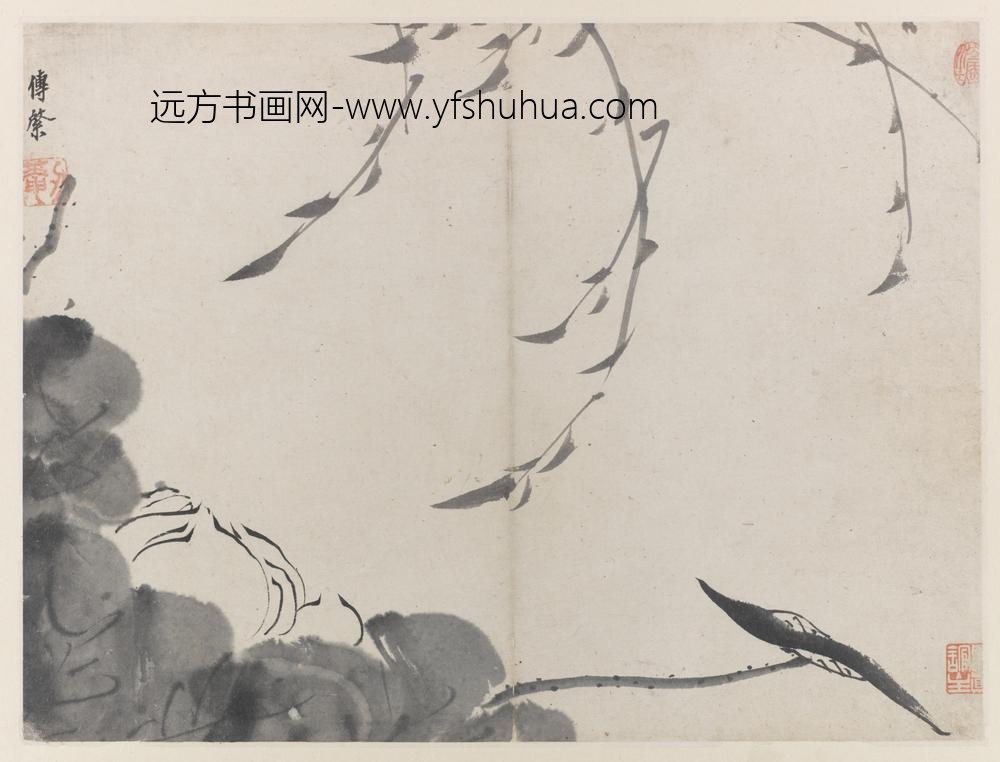 朱耷_荷花图册八开_