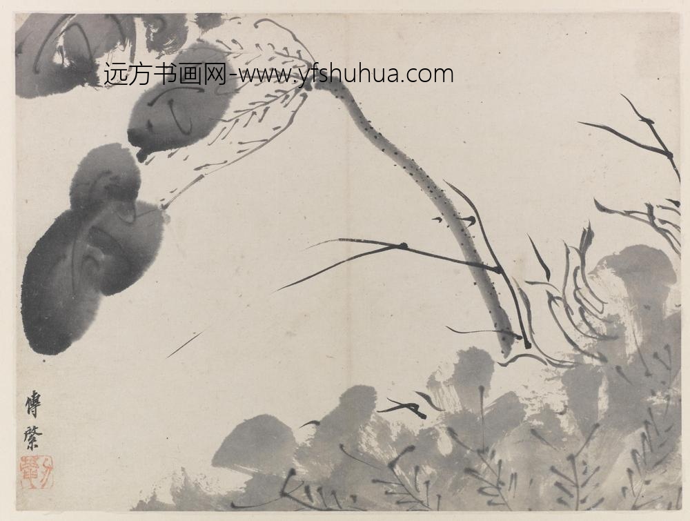 朱耷_荷花图册八开_