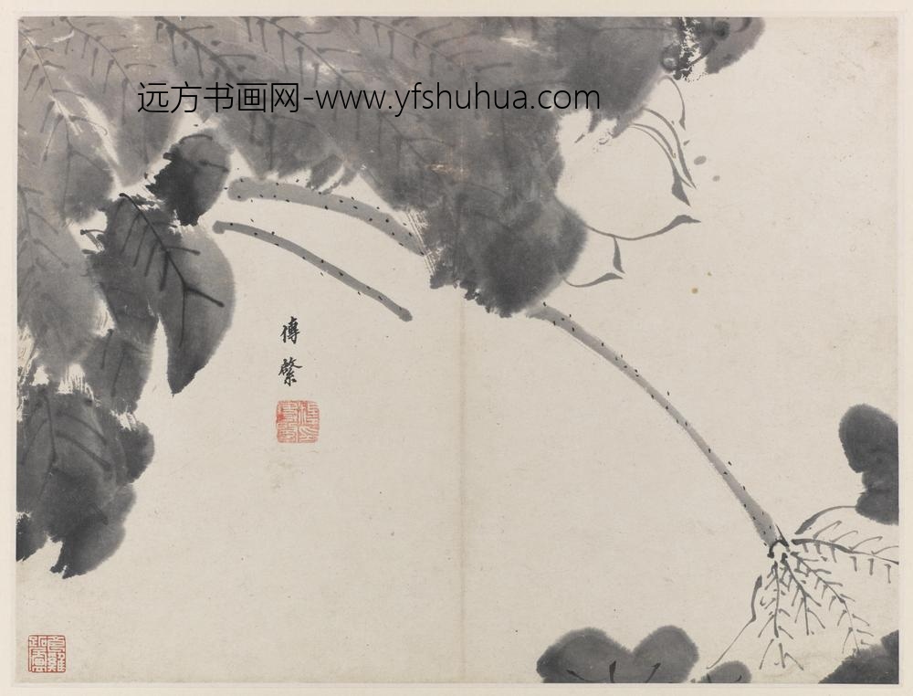 朱耷_荷花图册八开_