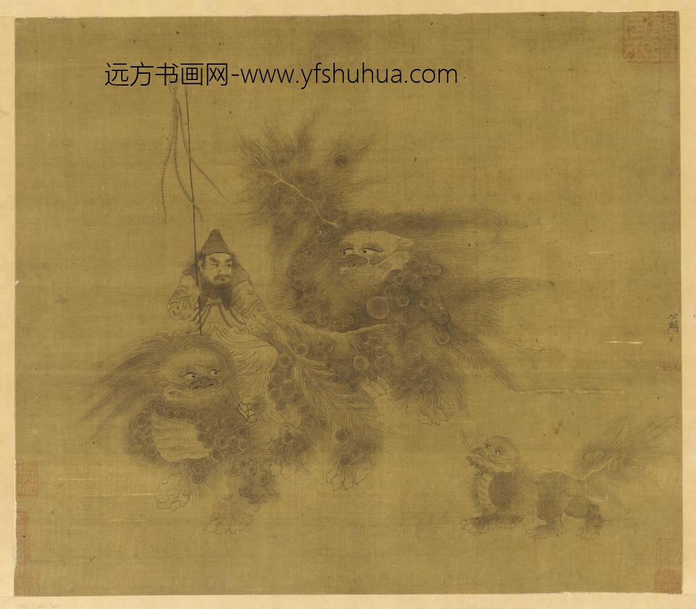 李公麟_三狮尊者图