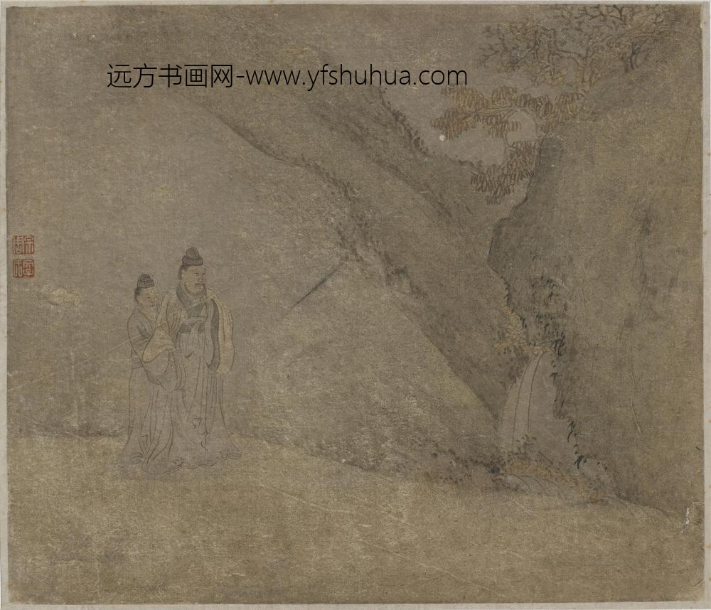 李公麟_临瀑听泉图